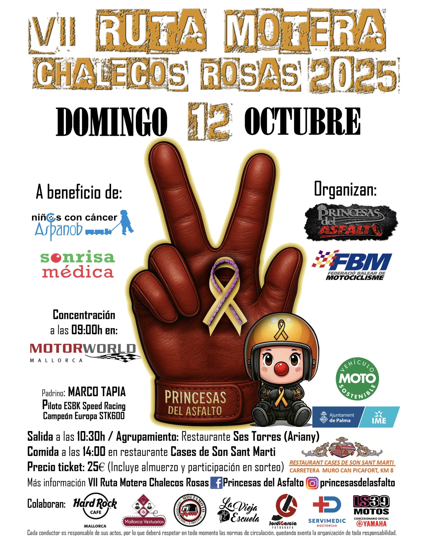 Cartel de la VII Ruta Motera Chalecos Rosas, 2025